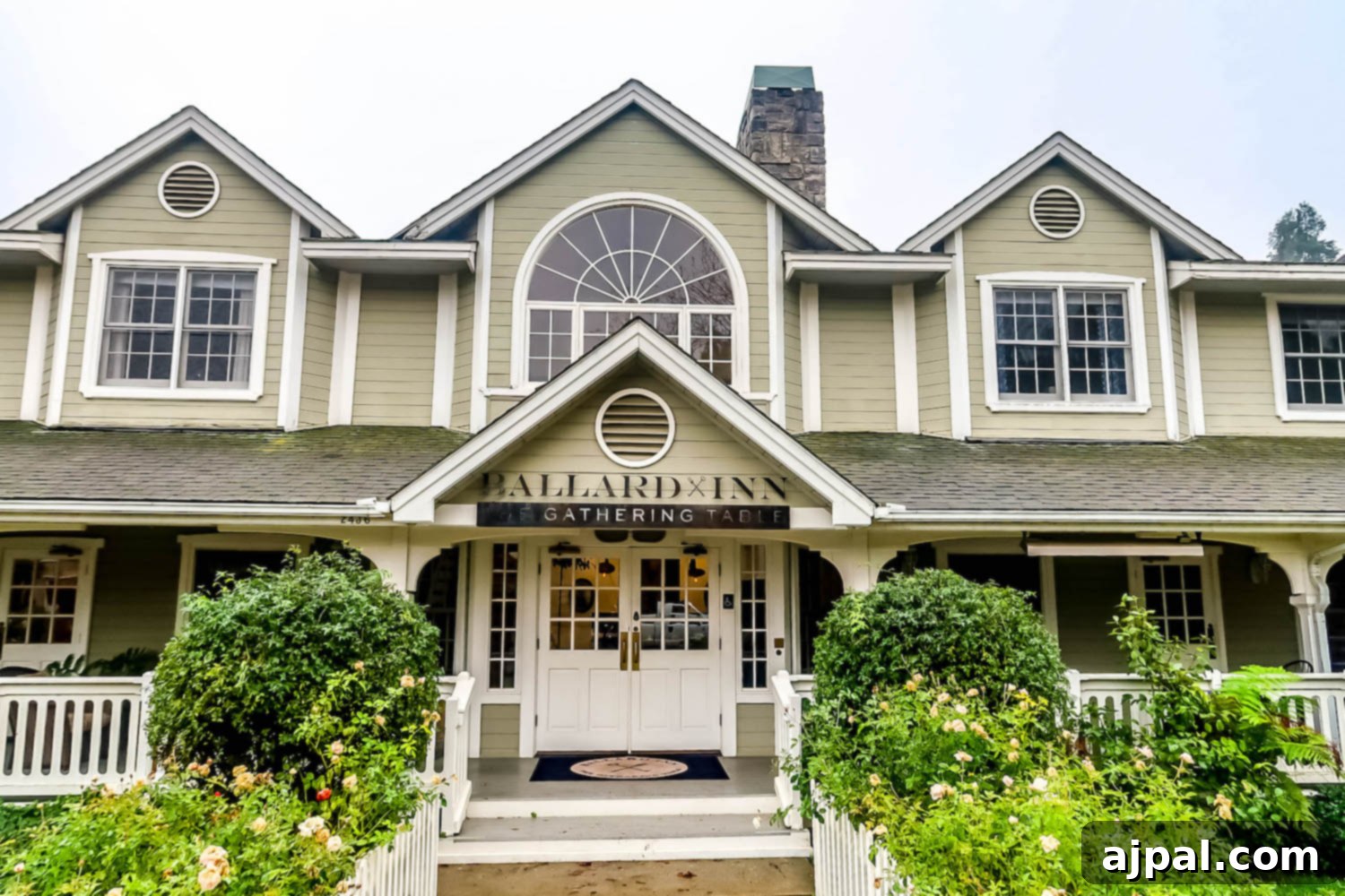 Idyllic Santa Ynez Valley Getaway 4 The charming exterior of the Ballard Inn in Santa Ynez Valley, California, a perfect romantic escape.