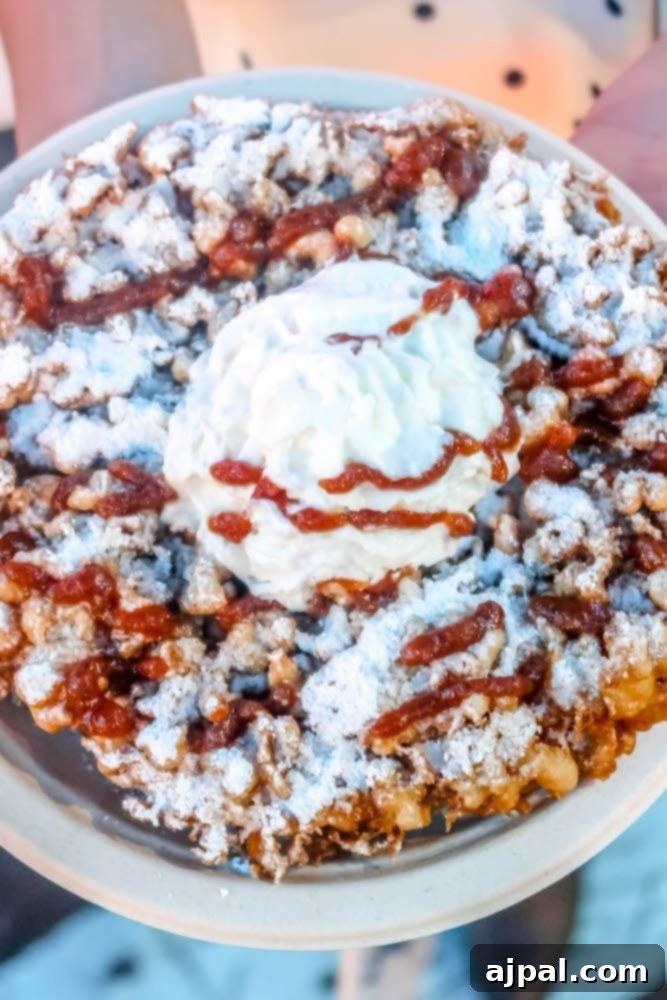 A plate of waffles with whipped cream and powdered sugar in Santa Monica, California.
