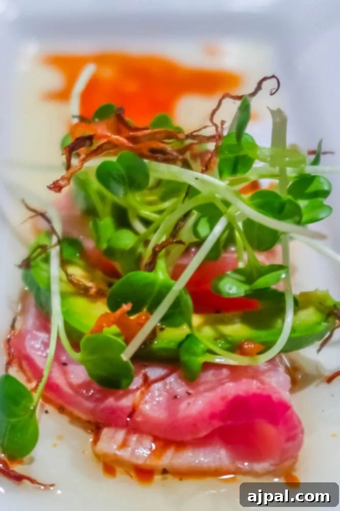 A plate with tuna in the Santa Ynez Valley.