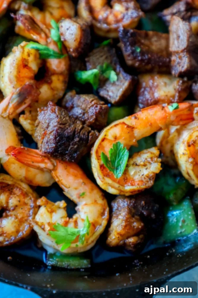 Decadent Cajun Butter Steak and Shrimp 6 One Pot Cajun Butter Steak and Shrimp Recipe, a delicious and quick meal.