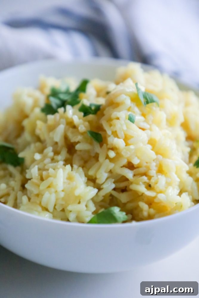 rice pilaf with parsley on it