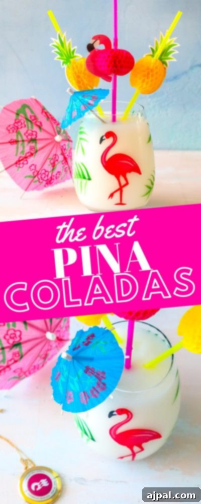 A captivating image showcasing the ultimate Pina Colada experience, complete with garnishes, inviting viewers to indulge in tropical bliss.