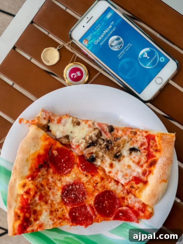 A smartphone displaying the easy food ordering interface of Princess Ocean Medallion, highlighting seamless service.