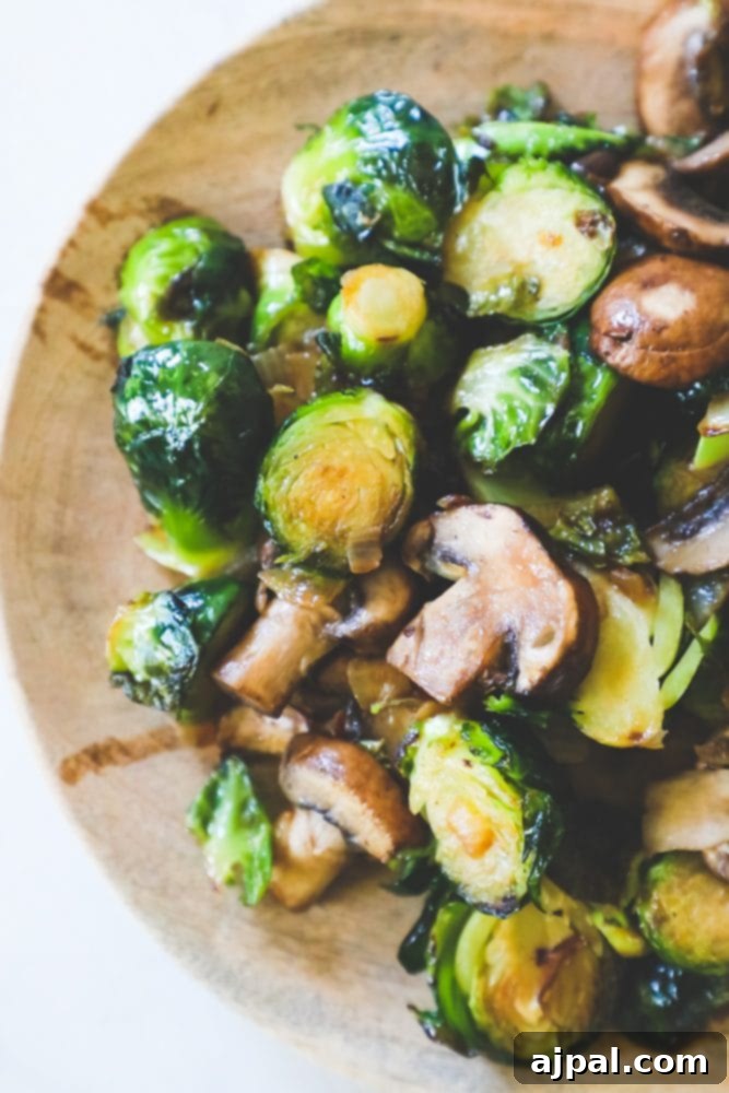 roasted Brussel sprouts and mushrooms