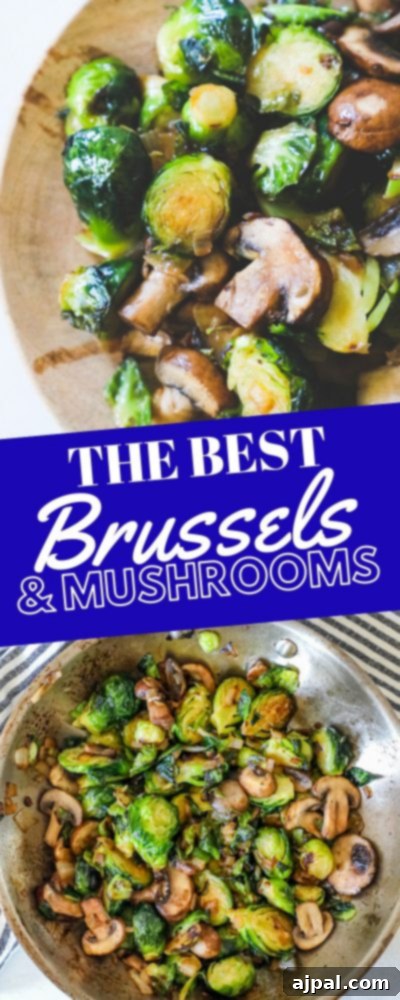 roasted Brussel sprouts and mushrooms and some in a stainless steel pan