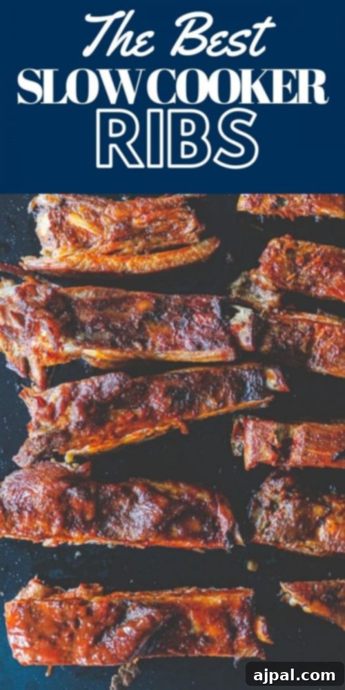 Beautifully glazed slow cooker ribs, emphasizing their mouthwatering appeal.