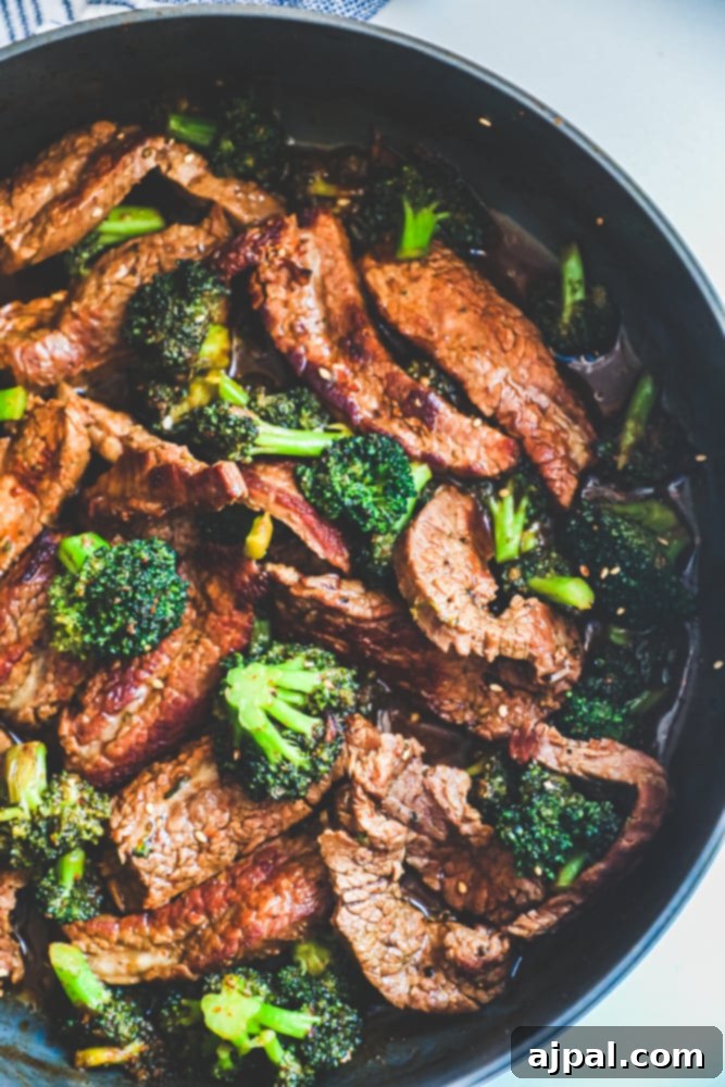 strips of beef, broccoli in a rich sauce. 