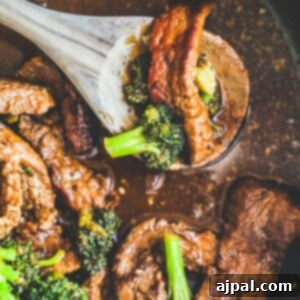 Easy keto beef and broccoli cooked in a pan.