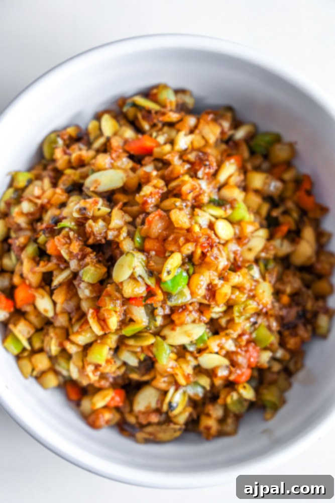 fried rice with onion, cabbage, and nuts