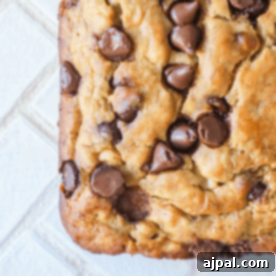Best easy chocolate chip banana bread loaf, baked to golden perfection