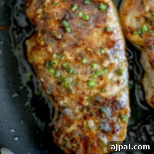 Green onions, fried pork chops