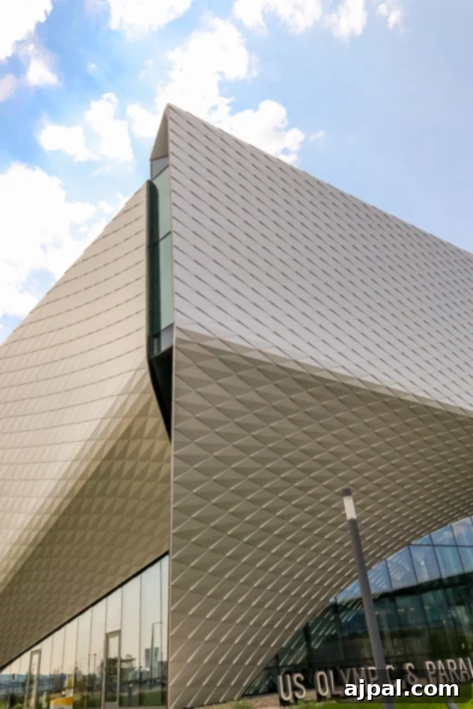 The striking architecture of the United States Olympic and Paralympic Museum in Colorado Springs, a symbol of national pride and athletic excellence.