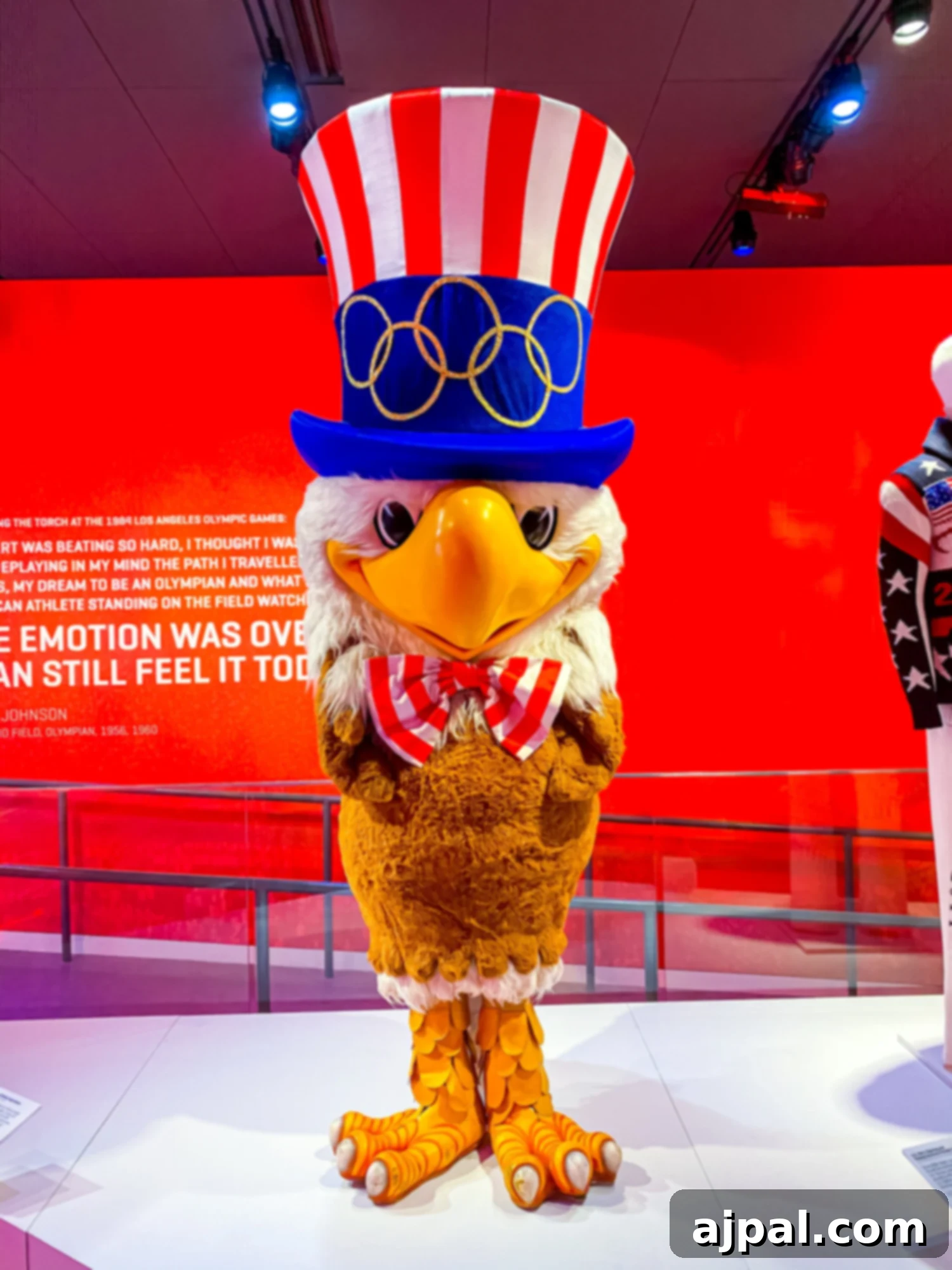 The iconic mascot of the Olympic Museum in Colorado Springs, symbolizing the spirit of athletic achievement and national pride.