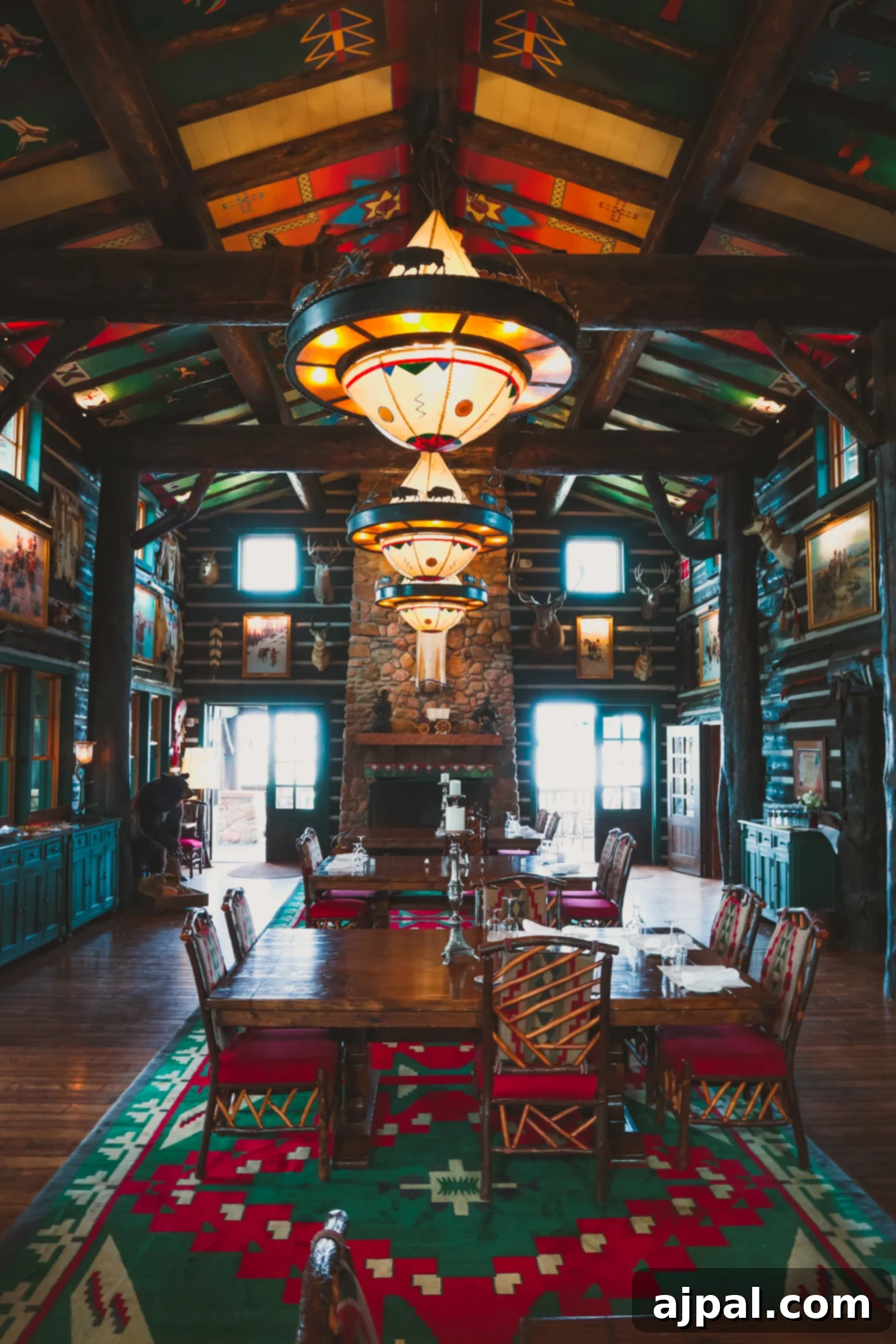 The charming dining hall at Cloud Camp, offering a cozy and inviting atmosphere amidst the natural beauty of Colorado.