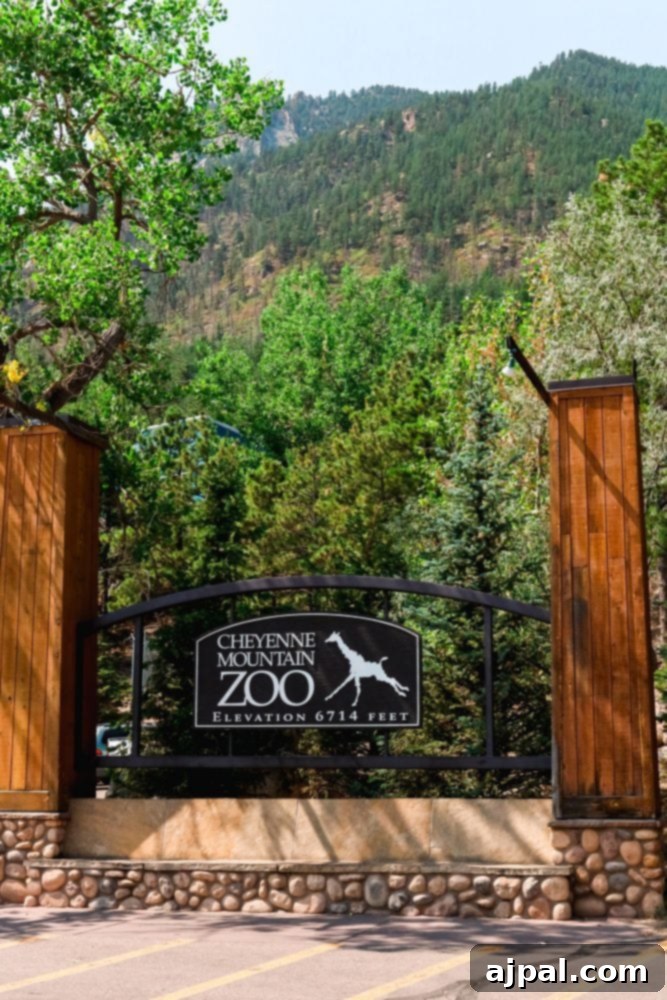 The welcoming entrance to Cheyenne Mountain Zoo, a top attraction near Colorado Springs.