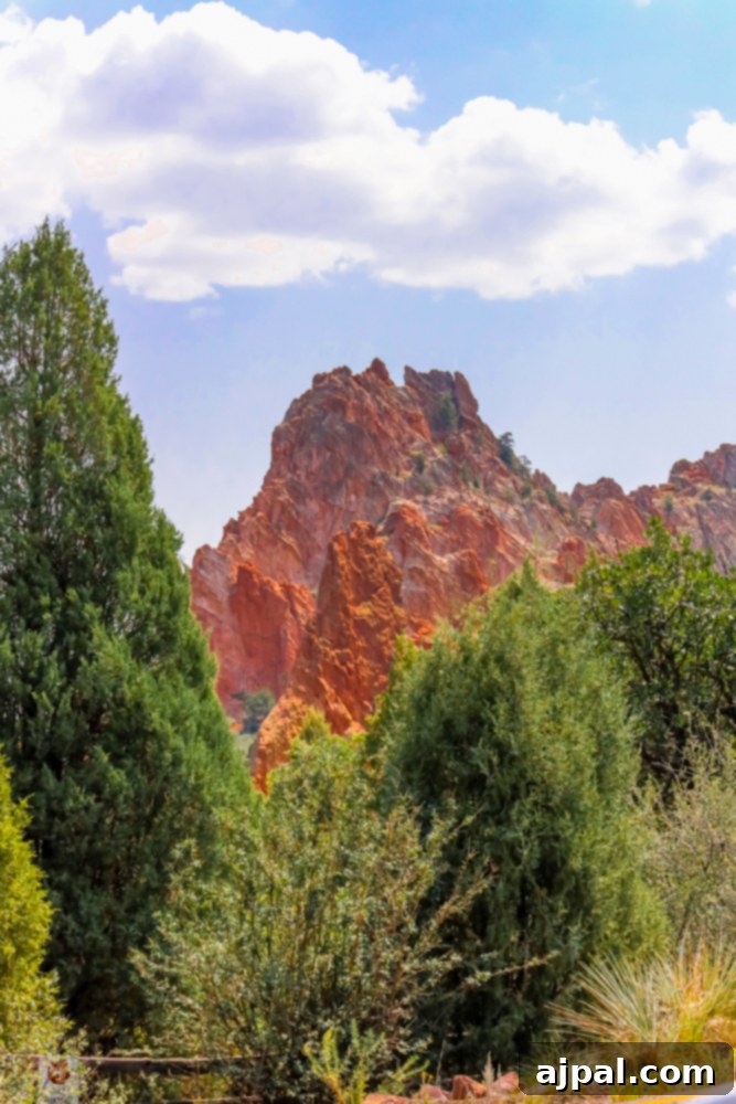 Majestic red rock formations at Garden of the Gods in Colorado Springs.