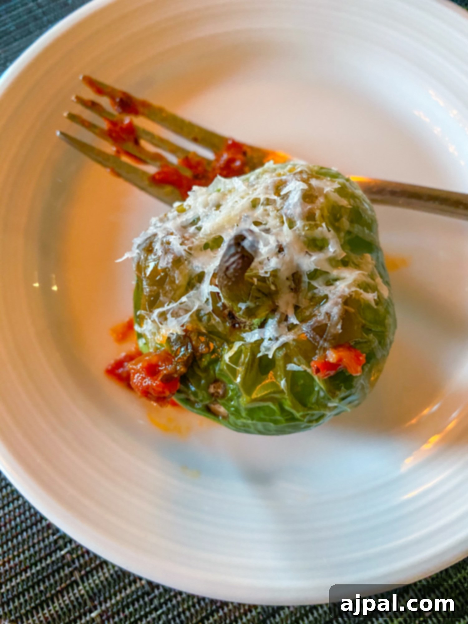 A beautifully presented stuffed chile, a Pueblo specialty, at Twenty One Steak.