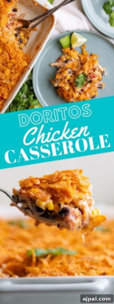 Crunchy Doritos Chicken Casserole 15 Picture of a spoon scooping casserole from a dish