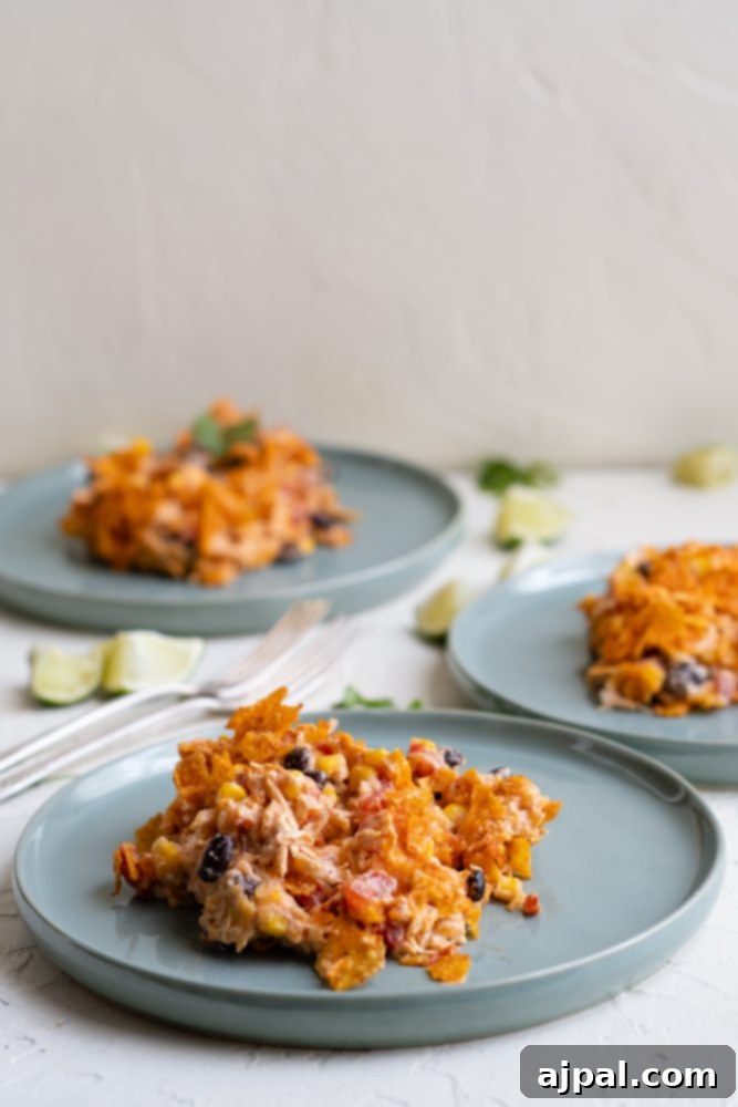 Crunchy Doritos Chicken Casserole 4 picture of doritos chicken caserole on a plate