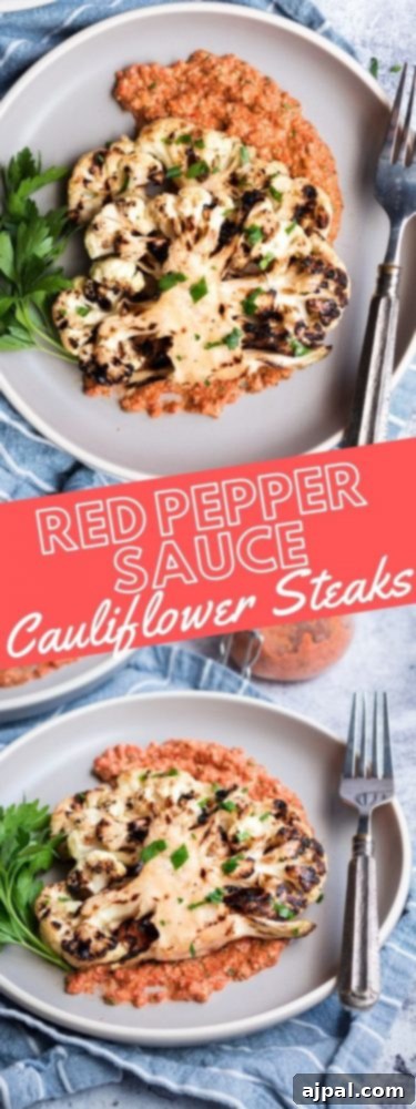 Effortless Cauliflower Steaks with Tangy Red Pepper Sauce 15 Easy Cauliflower Steaks With Red Pepper Sauce, beautifully plated and ready to eat.