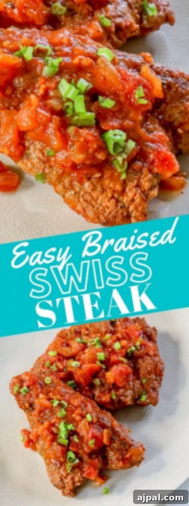 Homemade Swiss Steak: A Step-by-Step Guide 7 steak with outer coating and tomato sauce on top