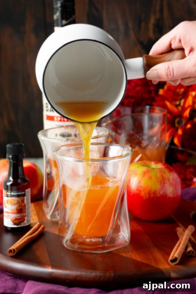 butter being poured into cider