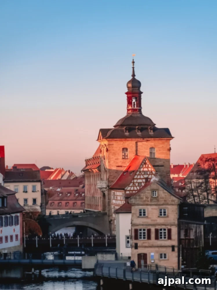 Bamberg: A Bavarian Christmas Dream 2 A picturesque city with stunning buildings and a flowing river, poised to host an enchanting Bamberg Germany Christmas Market.