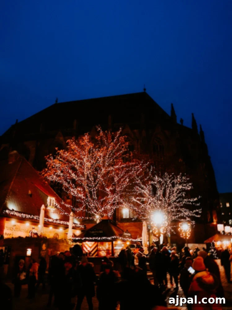 Bamberg: A Bavarian Christmas Dream 4 A group of people enjoying the festive atmosphere in front of a Bamberg Germany Christmas Market.