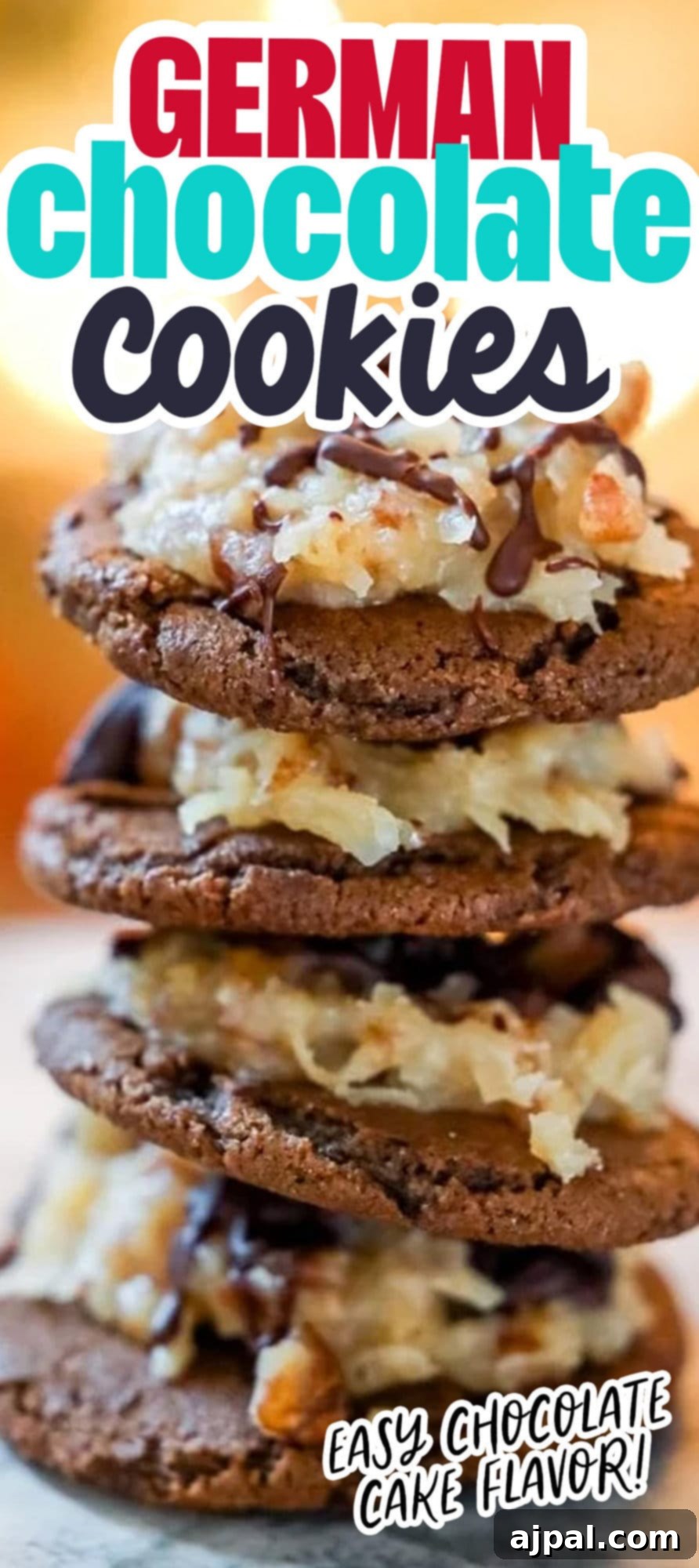 German Chocolate Cookie Dreams 9 Chocolate cookie topped with coconut and chocolate German topping