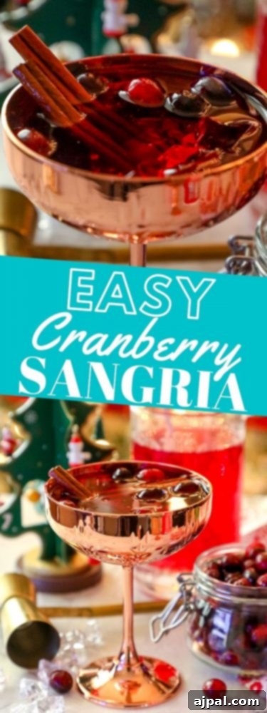 Easy cranberry cinnamon sangria recipe.