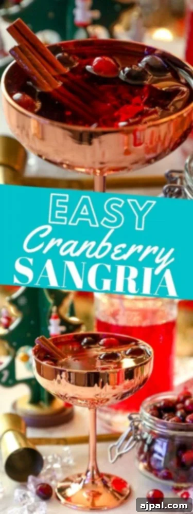 Easy cranberry cinnamon sangria recipe.