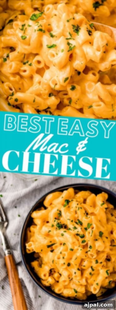Easy macaroni and cheese recipe, showcasing the creamy texture.