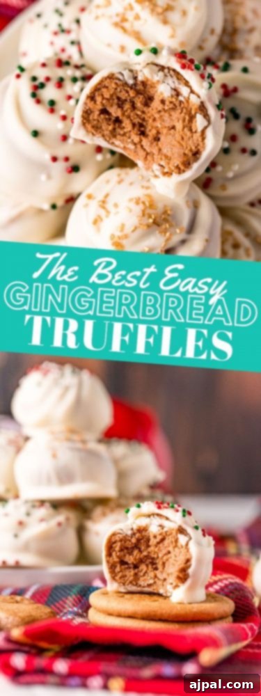 Picture of gingerbread round cookie bites with sprinkles stacked on a plate, perfectly crafted gingerbread truffles.