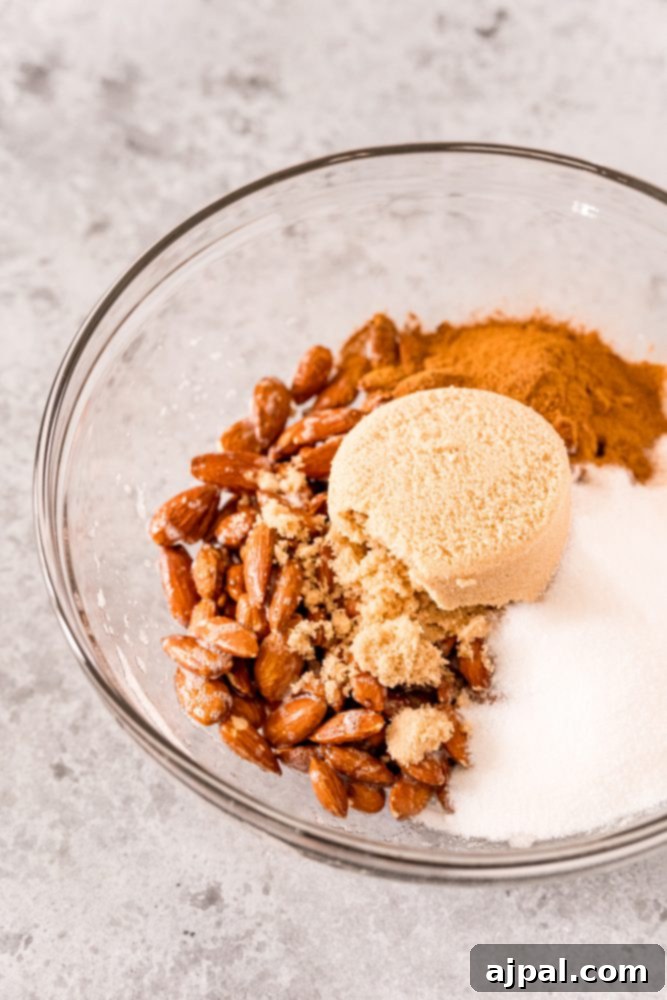 Picture of sugar and nuts in a bowl