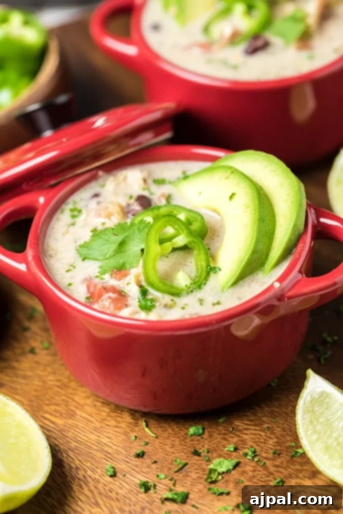 Easy Slow Cooker Chicken Enchilada Soup 2 Slow cooker chicken enchilada soup with avocados and limes.