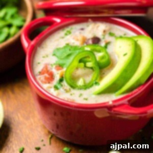 Mexican black bean soup in a red bowl, garnished with fresh herbs and a lime wedge, highlighting the rich and hearty texture.