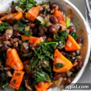 Sweet potato and kale skillet salad.