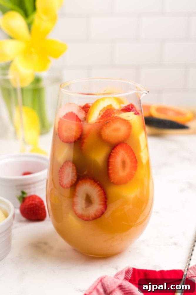 sangria with Strawberries and Lemons.