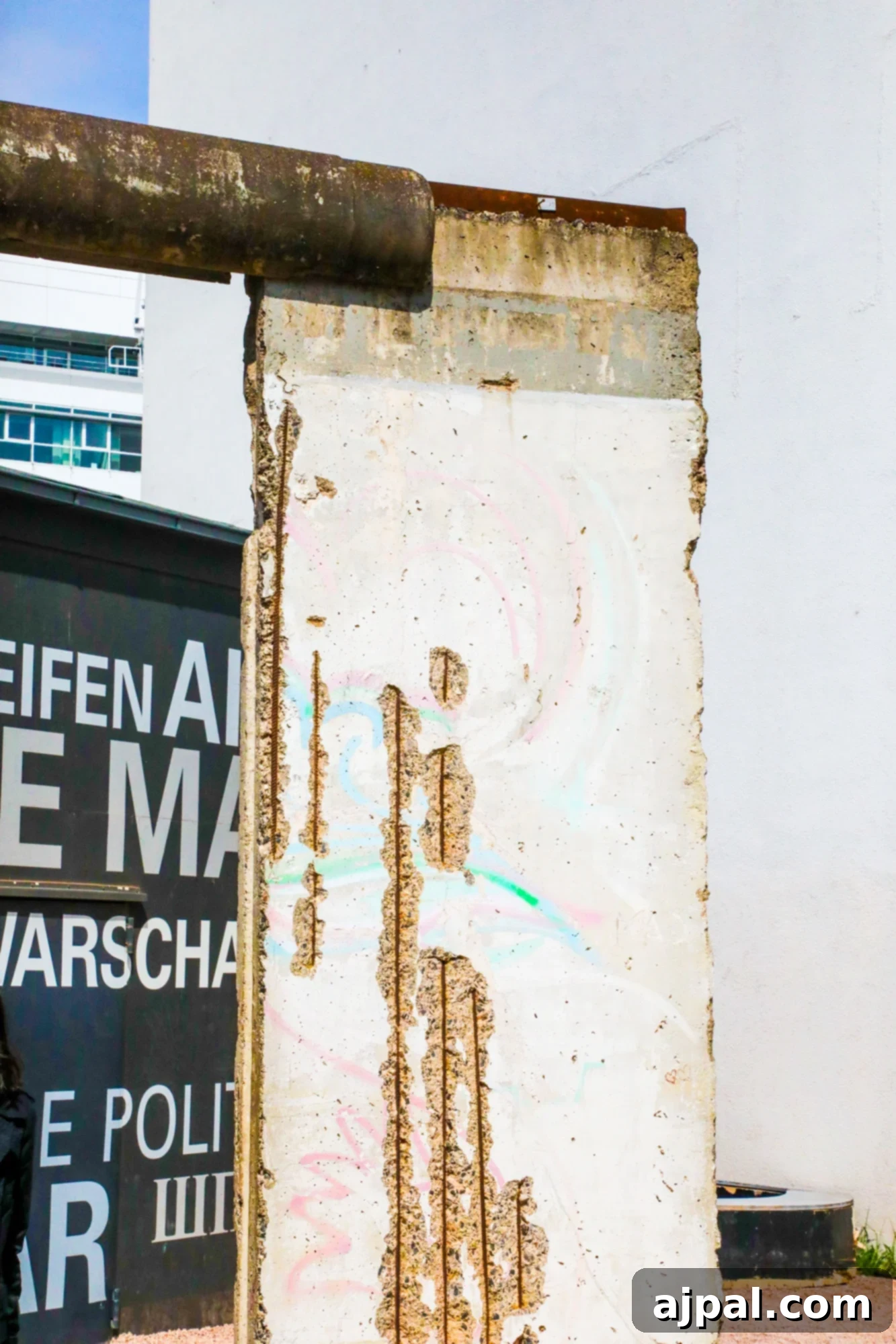 A section of the Berlin Wall at an exhibit, reflecting a pivotal moment in German history.