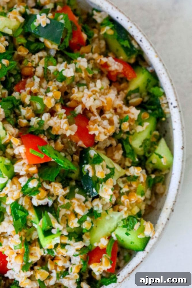 picture of tabbouleh in a bowl