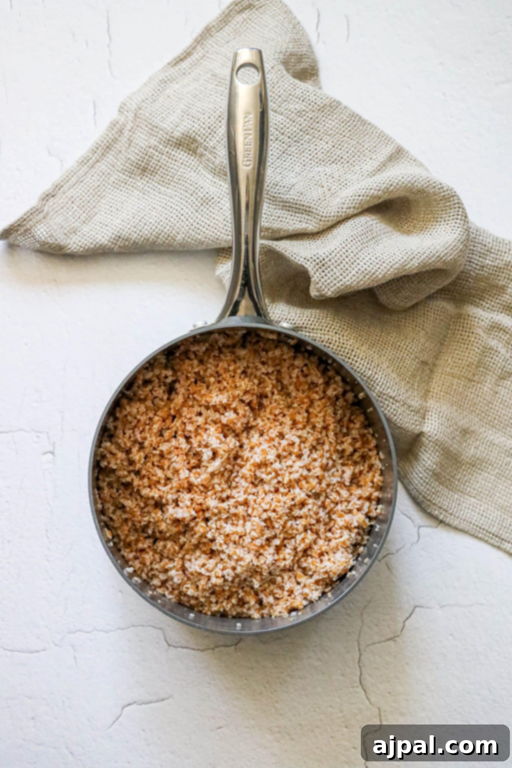 Picture of bulgur soaking in a pot, demonstrating the preparation step.