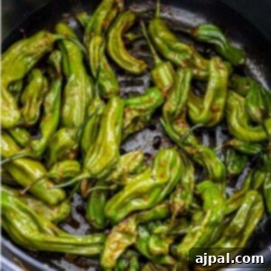 shishito peppers in a bowl on a table