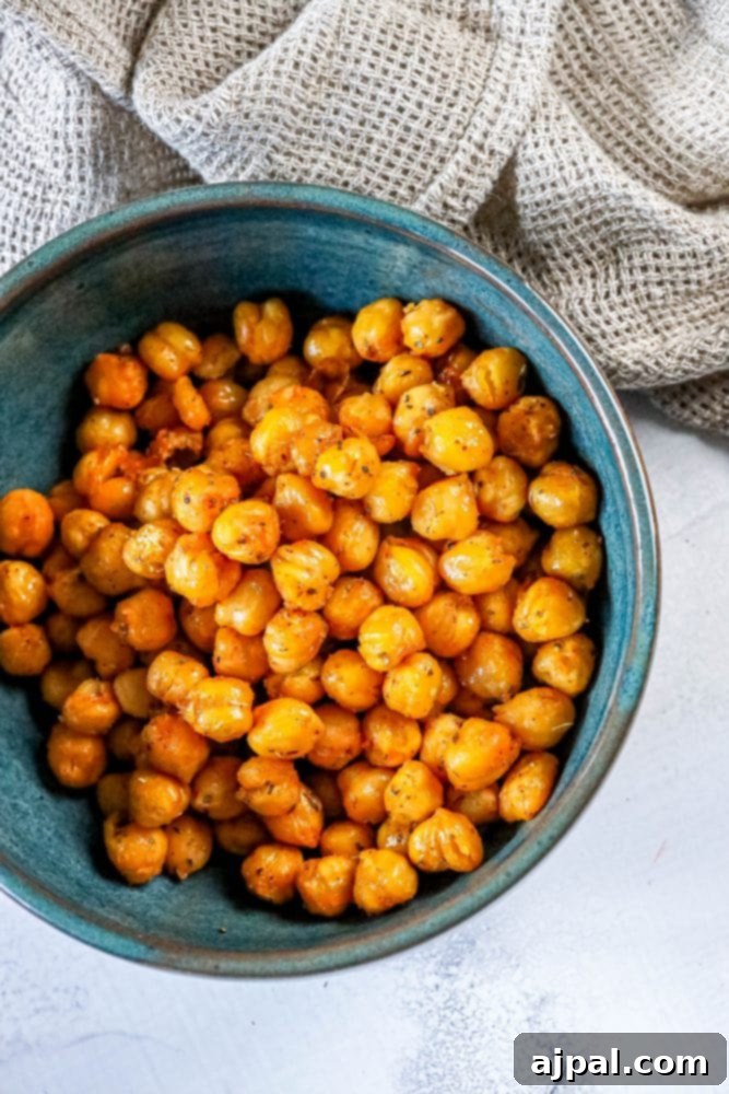 lemon pepper seasoned air fried chickpeas in a bowl
