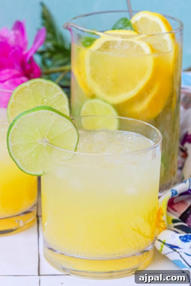 glass with yellow juice and lime on the rim