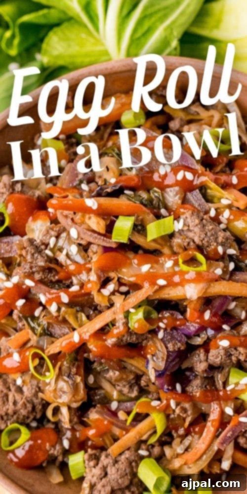 A final, appealing image of the Easy Keto Egg Roll In A Bowl Recipe, showcasing its hearty and wholesome appeal.