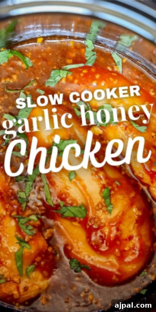 Sticky Honey Garlic Slow Cooker Chicken Breasts 7 picture of honey garlic chicken in a slow cooker