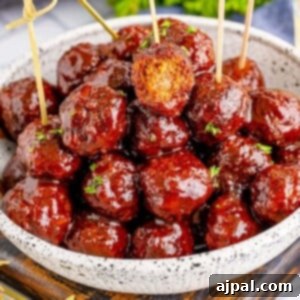 picture of grape jelly meatballs in a bowl