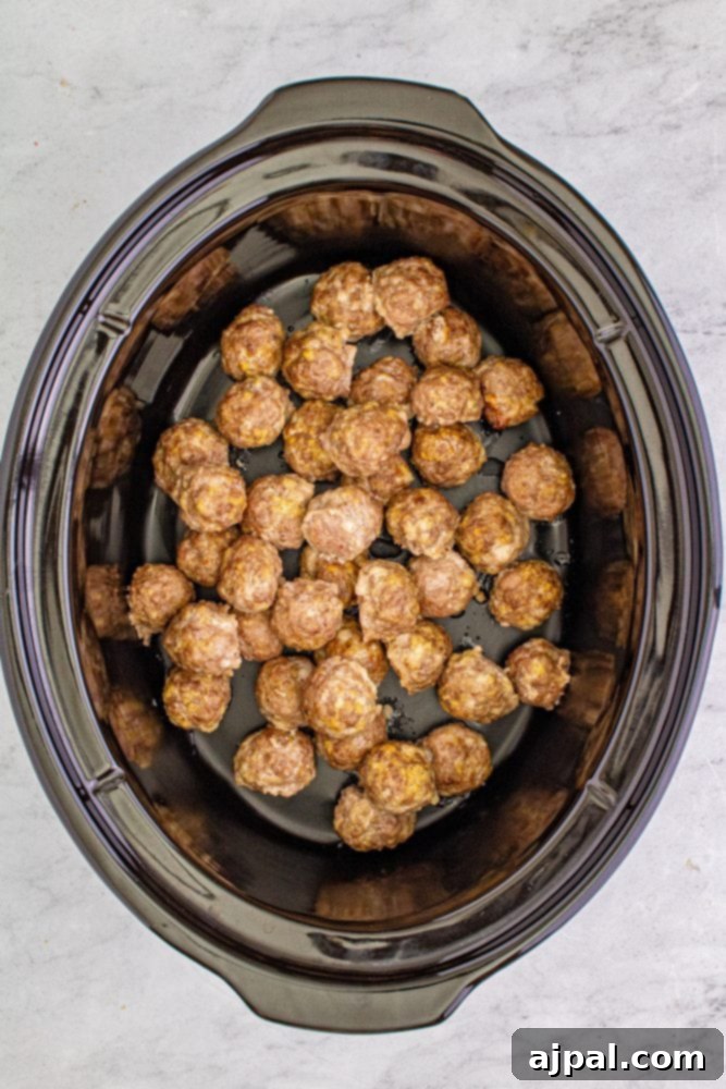 picture of meatballs in a slow cooker