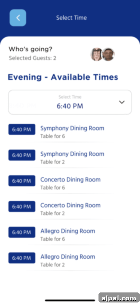 Cruising Post-Pandemic: A Reality Check 20 picture of the dine my way dinner reservation system in MedallionClass app