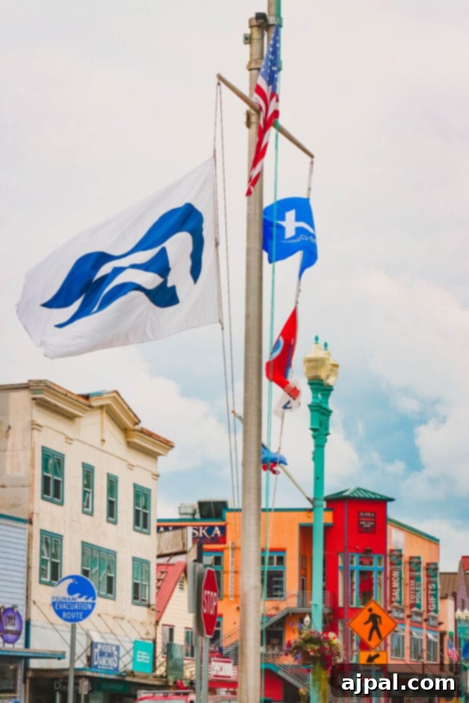 Cruising Post-Pandemic: A Reality Check 6 picture of a Princess cruise ship flag on a flagpole in Ketchikan Alaska
